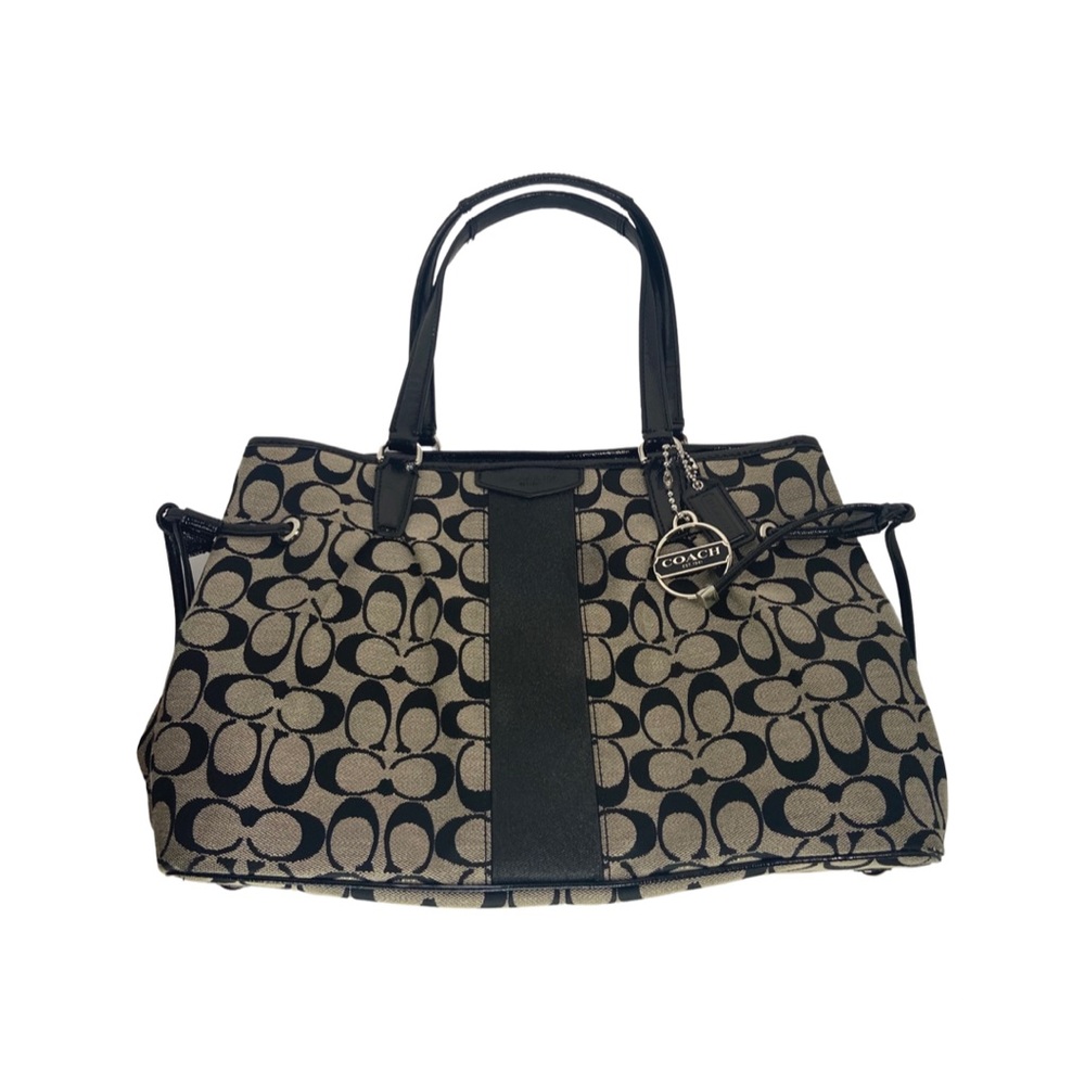 Coach Carryall Signature Stripe Drawstring Purse F28501